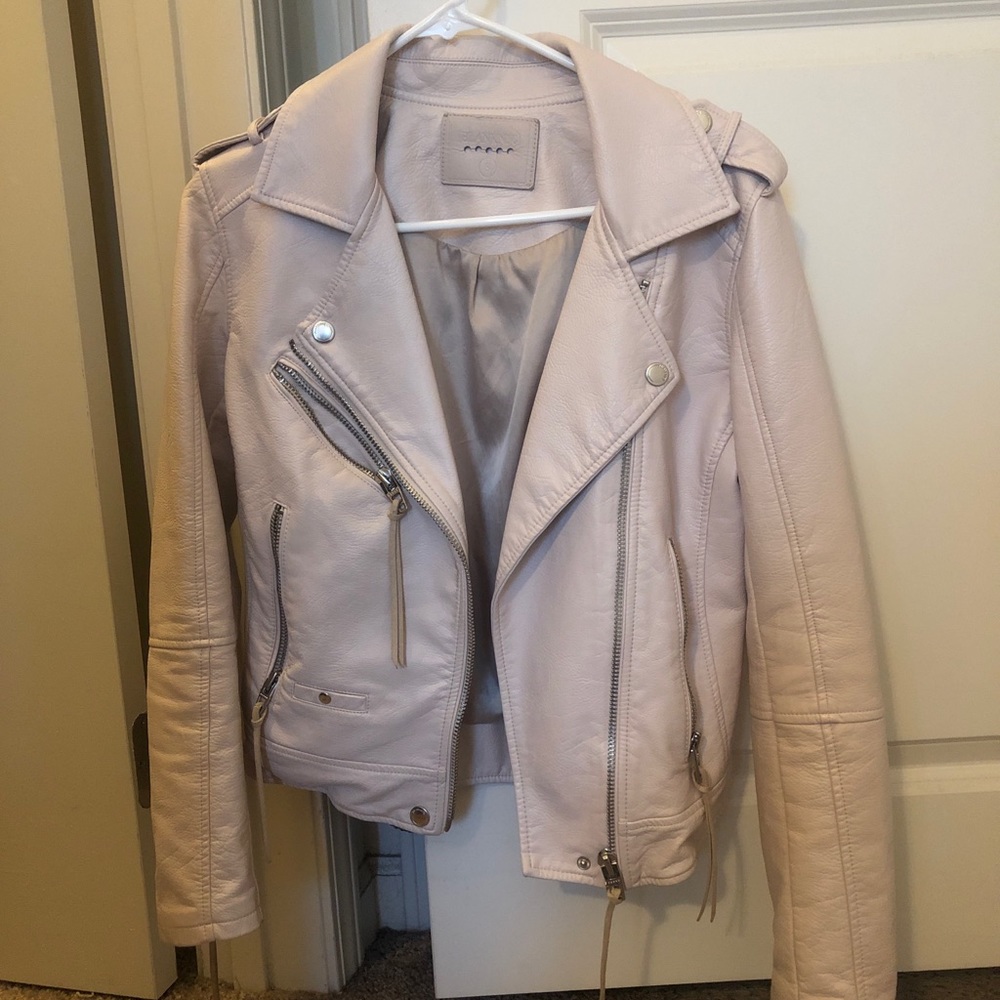 Light pink Blank NYC leather jacket